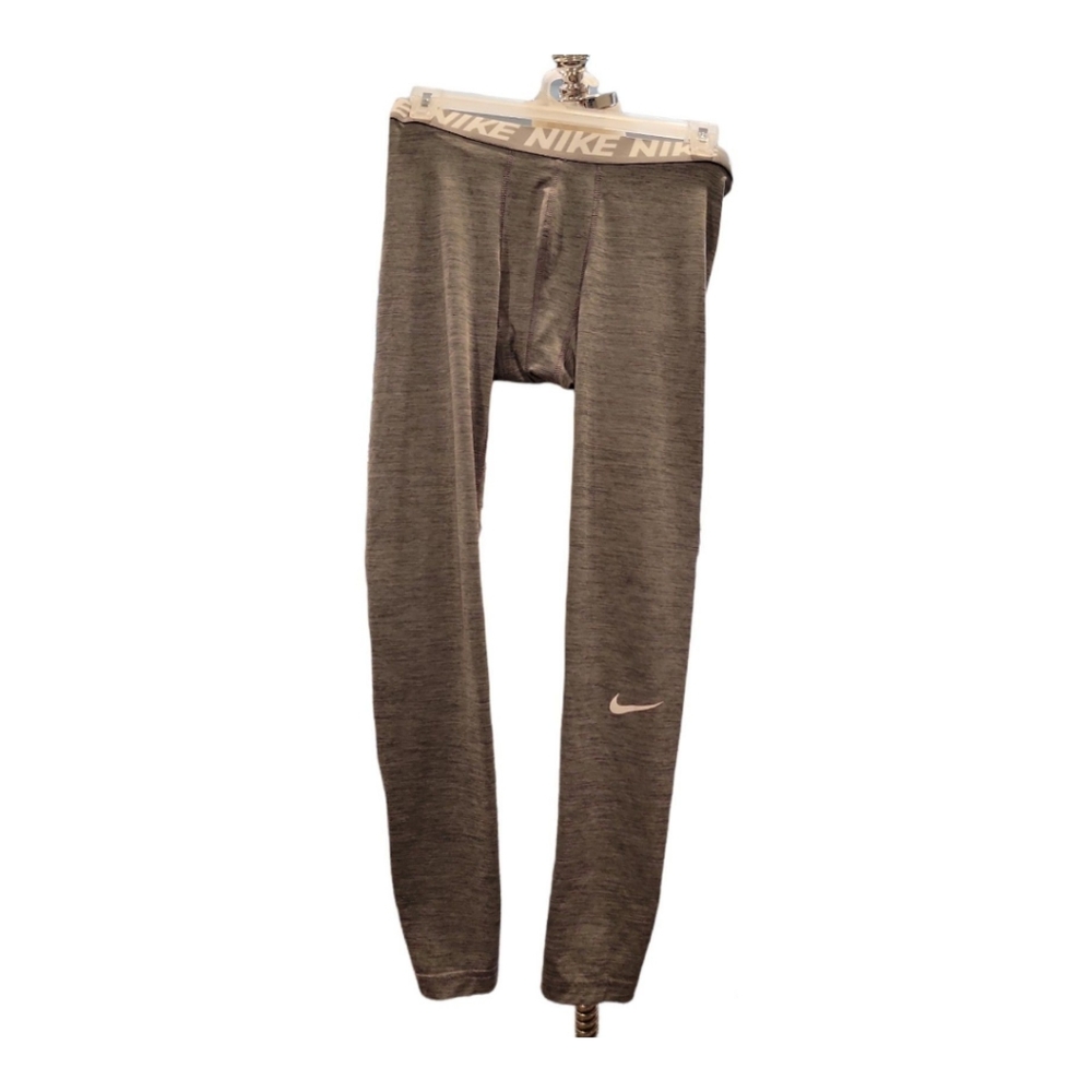 Women's Nike Dri-Fit Compression Leggings Medium Gray White
